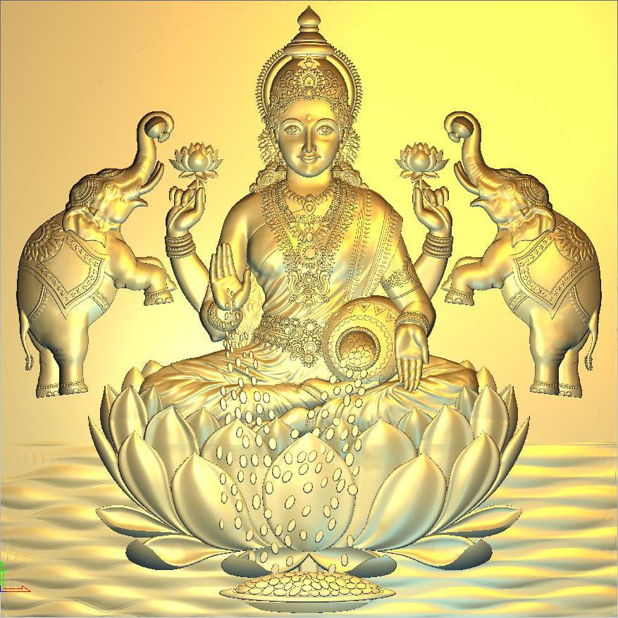3DGOD-1021 Laxmi Mata Artcam 3D Design CNC Model Download - CNC INDIA