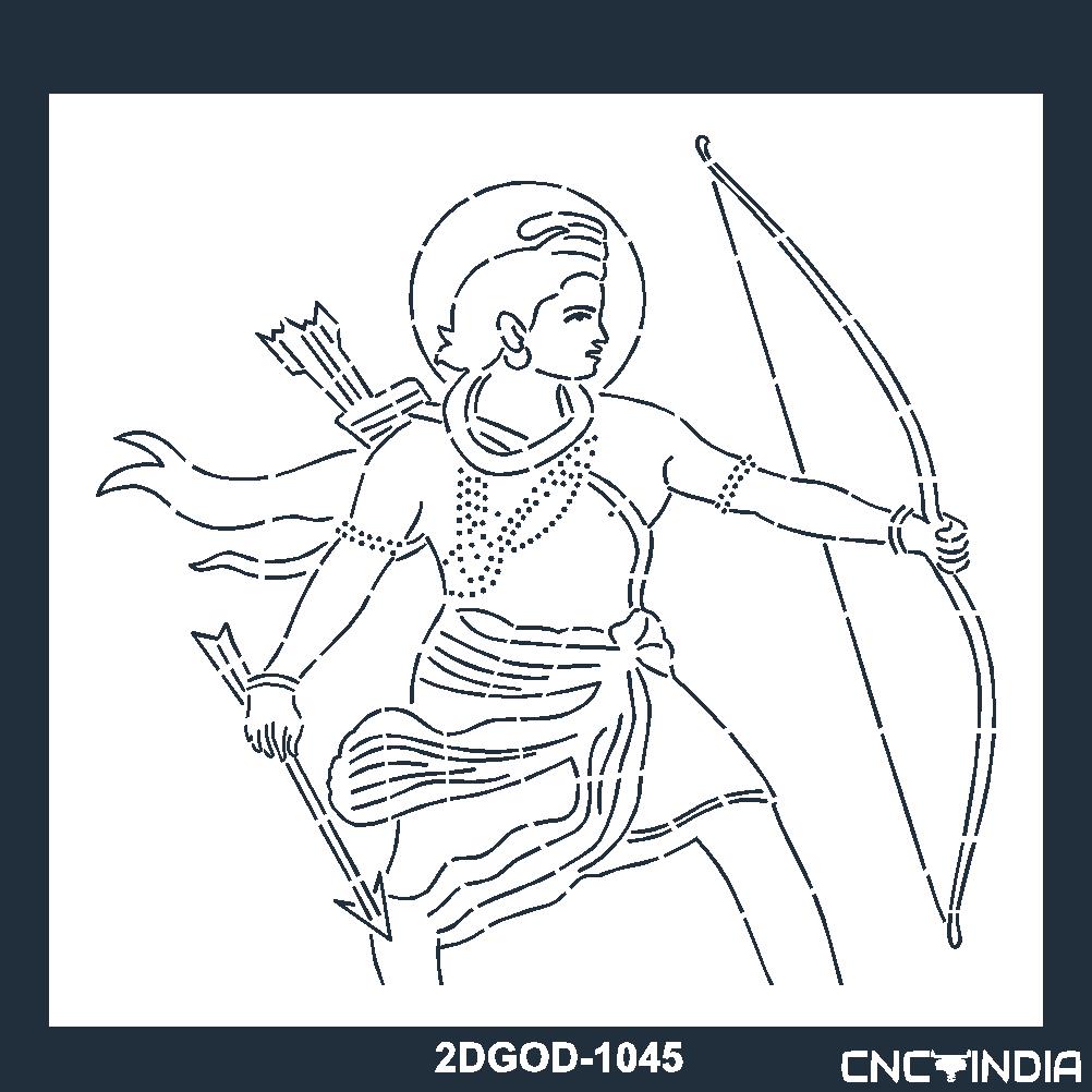 Free Vector | Hand draw sketch lord shri ram navami card background