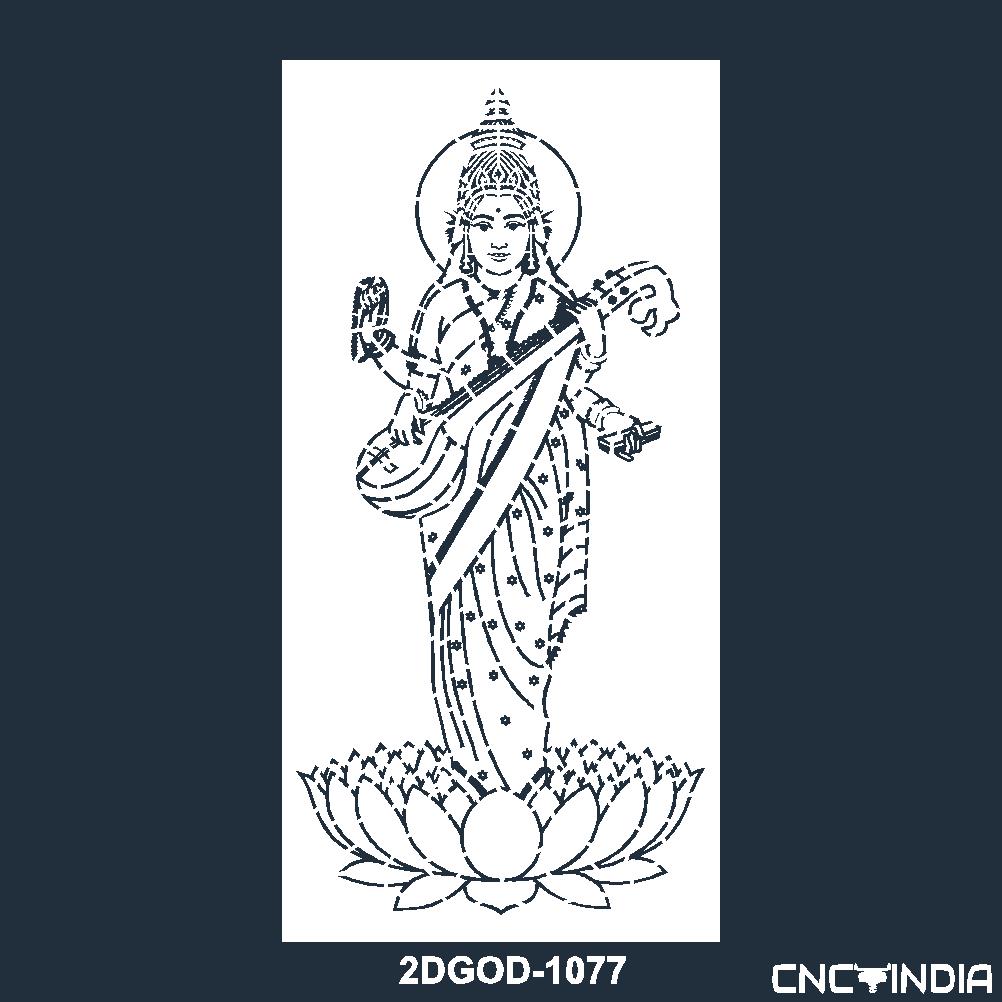 Vasant panchami on indian god saraswati maa sketch religious card design
